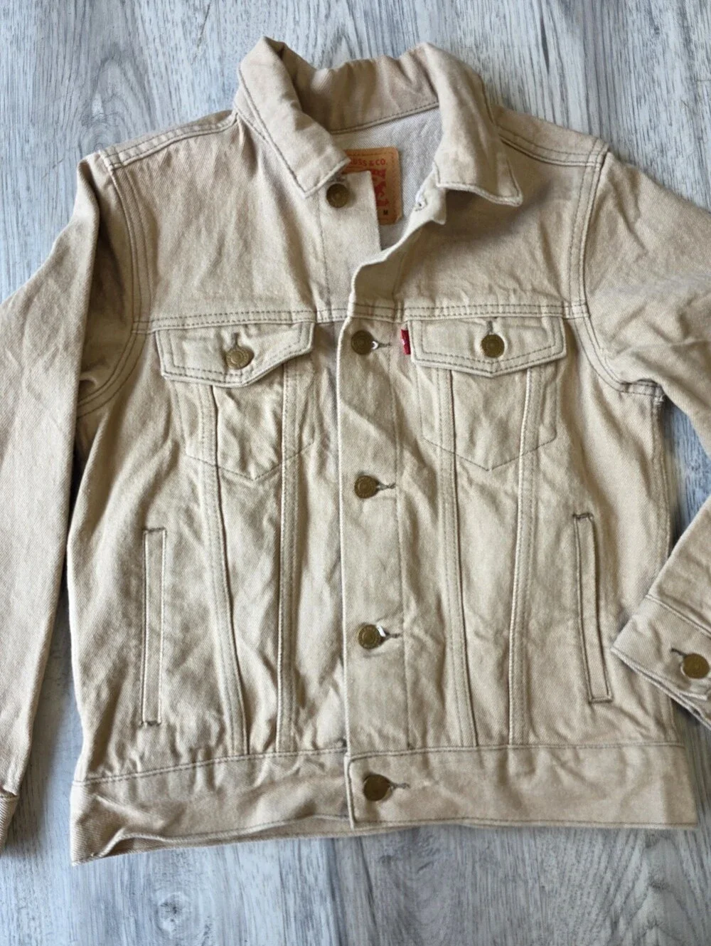 Levi’s Boys Tan Denim Trucker Jacket Youth Medium 10-12